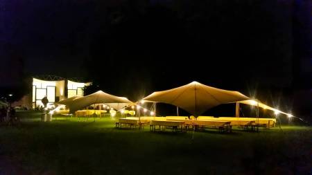 Bamboo tents - Bamboo hall - night mood