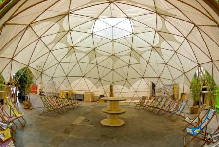 Bamboo tents - Dome interior view fisheye