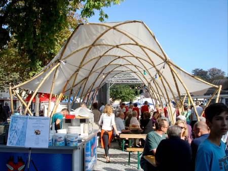 Bamboo tents - Galleries at the town festival