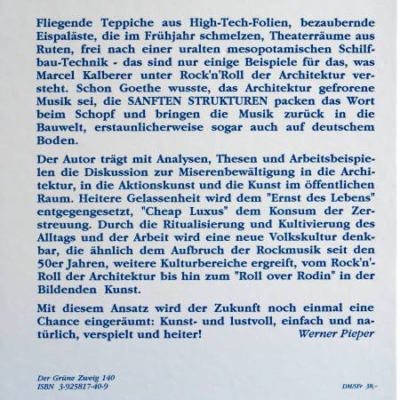 Book - Sanfte Strukturen 3 "Rock'n'roll of architecture" in german, Marcel Kalberer (back)